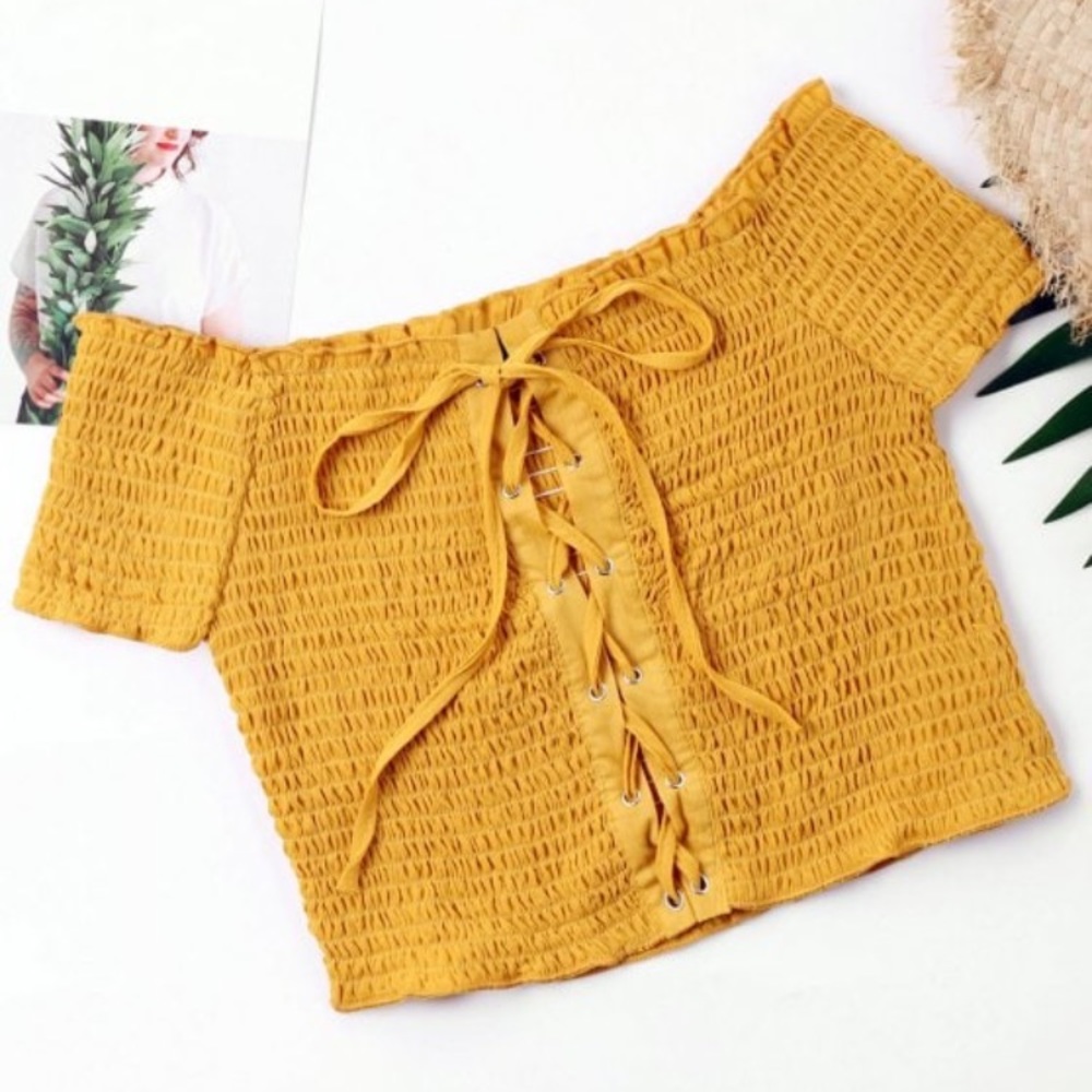 NWT Yellow Crop Top